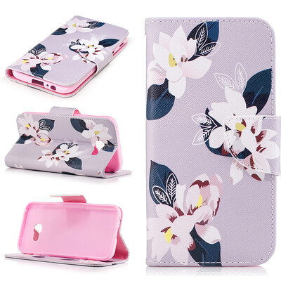 

Gray lily Design PU Leather Flip Cover Wallet Card Holder Case for SAMSUNG Galaxy A5 2017