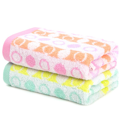 

Matt towel home textiles cotton yarn-dyed jacquard soft water sucking child round face towel 2 red green 34 72cm 90g