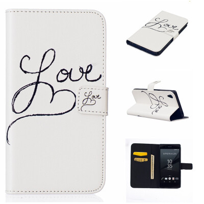 

Love Design PU Leather Flip Cover Wallet Card Holder Case for SONY Xperia Z5