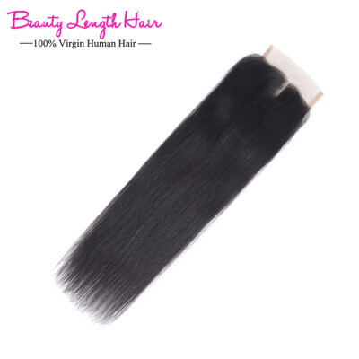 

Beauty Length Hair Peruvian Straight Virgin Hair Lace Closure Free Middle 3 Part Closure Bleached Knots Human Hair lace Closures