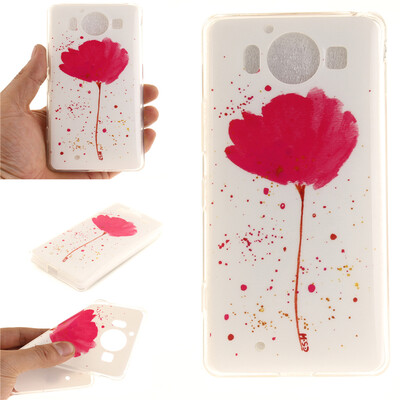 

Purple orchid Pattern Soft Thin TPU Rubber Silicone Gel Case Cover for Nokia Lumia950