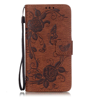 

Brown Butterfly Design PU Leather Flip Cover Wallet Card Holder Case for SAMSUNG G530