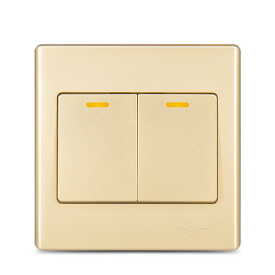 

Zhengtai CHNT socket panel switch socket double open single control champagne gold 7C series NEW7-C00302A