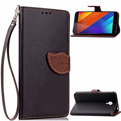 

Black Design PU Leather Flip Cover Wallet Card Holder Case for MEIZU MX5