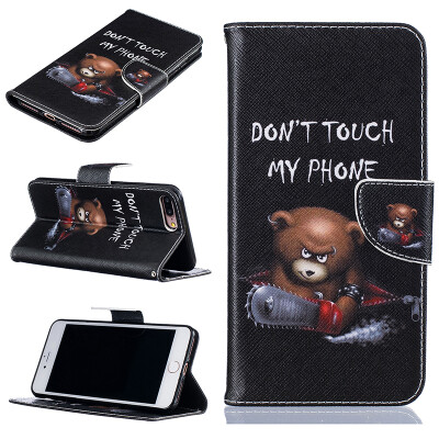 

Bear Design PU Leather Flip Cover Wallet Card Holder Case for IPHONE 7 Plus