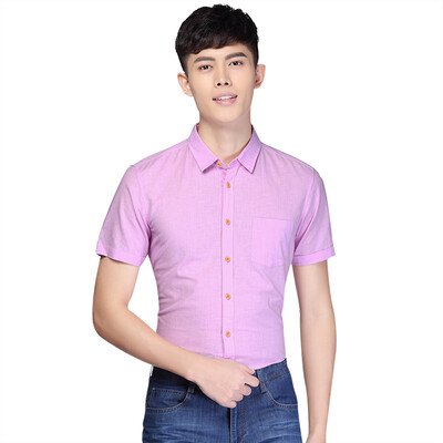 

Red beans Hodo men's business casual fashion simple small square collar men's short sleeve shirt C1 blue 180 / 96A