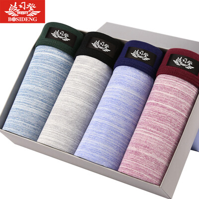 

BOSIDENG BJK61051-7 men&39s underwear cotton flat underwear male 4 mixed color boxed box C combination