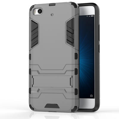 

Gray Slim Robot Armor Kickstand Shockproof Hard Rugged Rubber Back Case For XIAOMI 5S