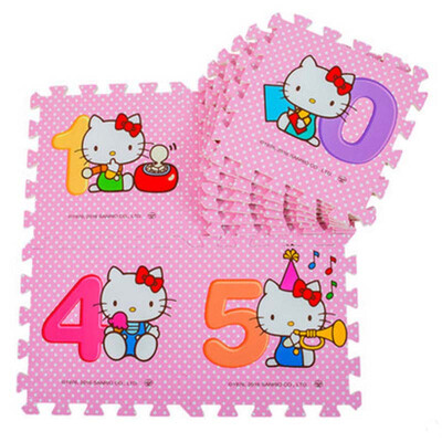 

Mingde hellokitty цифровые мультфильмы подушки Hello Kitty детей сшивание коврики ребенка восхождение мат 30 * 30 * 1 см (10 шт)