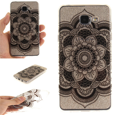 

Black sun flower Pattern Soft Thin TPU Rubber Silicone Gel Case Cover for SAMSUNG GALAXY A3 2016/A310