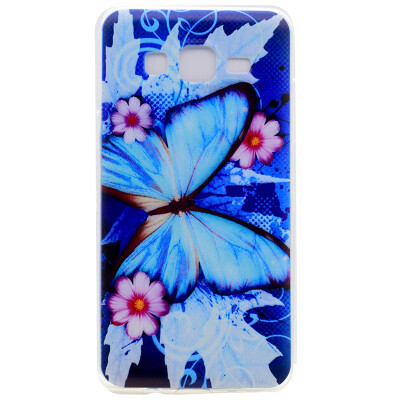 

Blue butterfly Pattern Soft Thin TPU Rubber Silicone Gel Case Cover for Samsung GALAXY On5