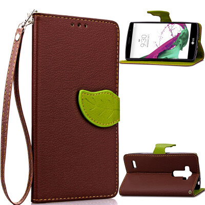 

Brown Design PU Leather Flip Cover Wallet Card Holder Case for LG G4 Beat