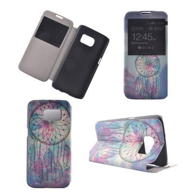 

Pink Dreamcatcher Design PU Leather Flip Cover Wallet Card Holder Case for Samsung Galaxy S7