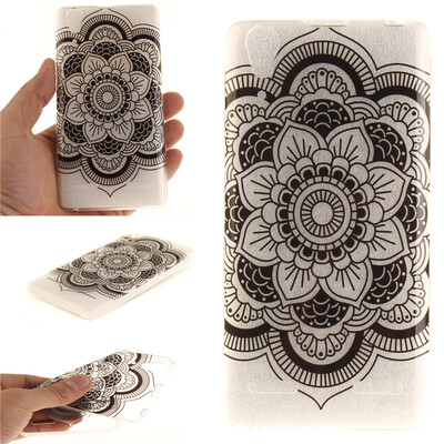 

Black sun flower Pattern Soft Thin TPU Rubber Silicone Gel Case Cover for Lenovo K3A6000