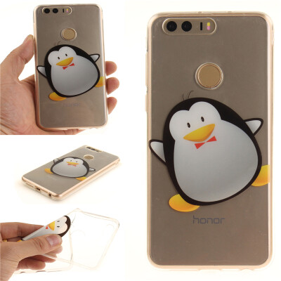 

Cartoon penguin Pattern Soft Thin TPU Rubber Silicone Gel Case Cover for HUAWEI Honor 8