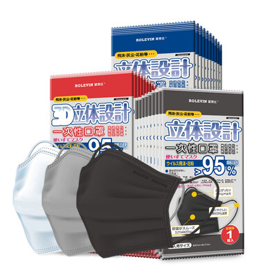 

Supermarket Luo Le&39s disposable non-woven mask white three thin&light breathable folding lugs 65 single-chip independent packaging