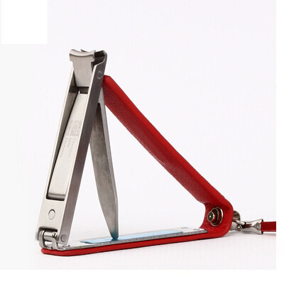 

Kobo KOBOS KB-6000 flat nail clippers ultra-thin folding nails cut nail clippers with leather red