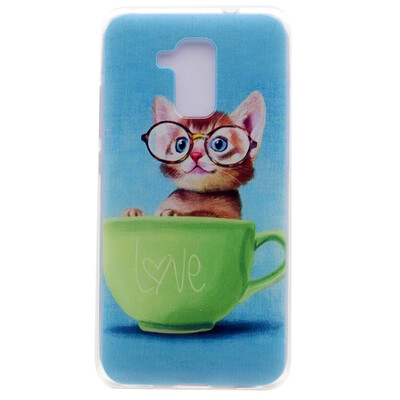 

Glasses cat Pattern Soft Thin TPU Rubber Silicone Gel Case Cover for Huawei Honor 5C