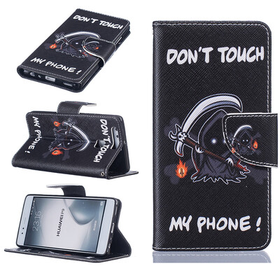 

Grim Reaper Design PU Leather Flip Cover Wallet Card Holder Case for HUAWEI P9