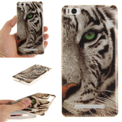 

White Tiger Pattern Soft Thin TPU Rubber Silicone Gel Case Cover for XIAOMI 4C/4I