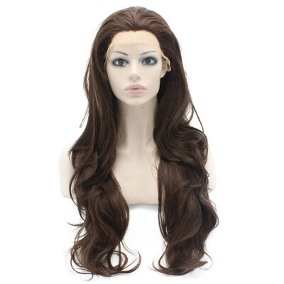 

Long Natural Wavy Brown Heat Resistant Synthetic Lace Front Wig