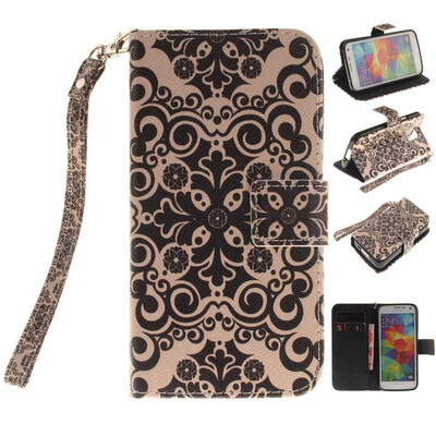 

Palace flower Design PU Leather Flip Cover Wallet Card Holder Case for SAMSUNG GALAXY S5