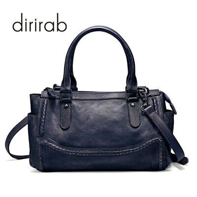 

Dirirab ladies handbag import cowhide Boston bag shoulder handbag diagonal package fashion retro first layer leather wallet