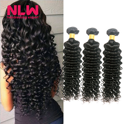 

Bouncy Top Quality N.L.W. Products Brazilian Virgin Hair Deep Wave 3 Bundles 8A Unprocessed Free Shipping Full and Thick