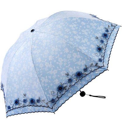 

Umbrella Umbrella UPF50 Double Vinyl Silk Shirt Embraced Triangle Sun umbrella Umbrella 31826E Light Blue