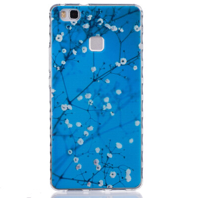 

Plum blossom Pattern Soft Thin TPU Rubber Silicone Gel Case Cover for HUAWEI P9 Lite