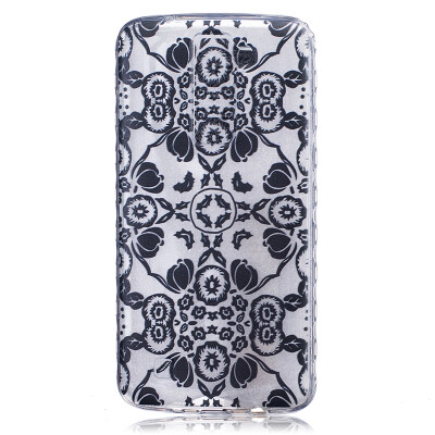 

Black flowers Pattern Soft Thin TPU Rubber Silicone Gel Case Cover for LG K7/K8