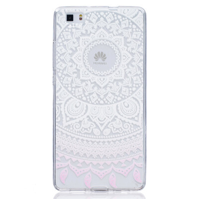 

White pattern Pattern Soft Thin TPU Rubber Silicone Gel Case Cover for HUAWEI P8 Lite