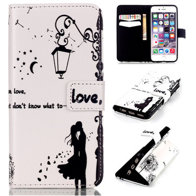 

Lovers&dandelion Design PU Leather Flip Cover Wallet Card Holder Case for IPHONE 5