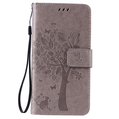 

Gray Tree Design PU Leather Flip Cover Wallet Card Holder Case for LG K10