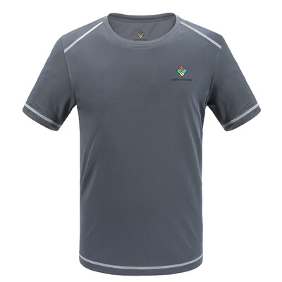 

8264 outdoor couples sportswear round neck short sleeve sweat breathable printing men and women quick-drying T-shirt K7S109584 pink L