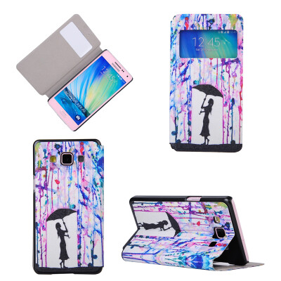 

Girl under Umbrella Design PU Leather Flip Cover Wallet Card Holder Case for Samsung Galaxy A3