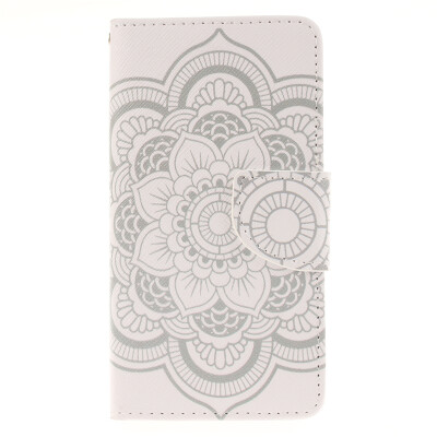 

White flowers Design PU Leather Flip Cover Wallet Card Holder Case for SAMSUNG GALAXY Core Prime G360