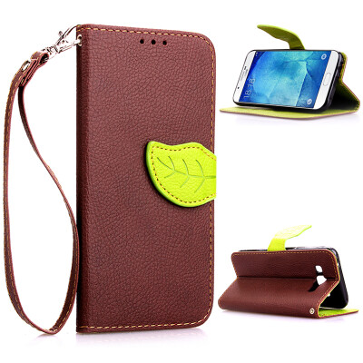 

Brown Design PU Leather Flip Cover Wallet Card Holder Case for Samsung Galaxy A8/A8000