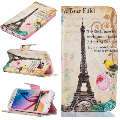 

Paris Tower Design PU Leather Flip Cover Wallet Card Holder Case for SAMSUNG GALAXY S6