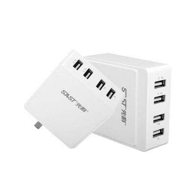 

SAST YK-04 multi-port USB phone flat charger socket fast charge plug pearl white