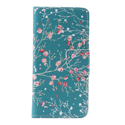 

Blue Apricot Tree Design PU Leather Flip Cover Wallet Card Holder Case for SAMSUNG A510 A52016