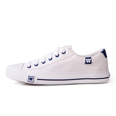 

Backrest warrior men&women spring&summer new canvas shoes men&women low to help couples small white shoes lace shoes casual shoes students flat floor shoes canvas WXY-709 white 36