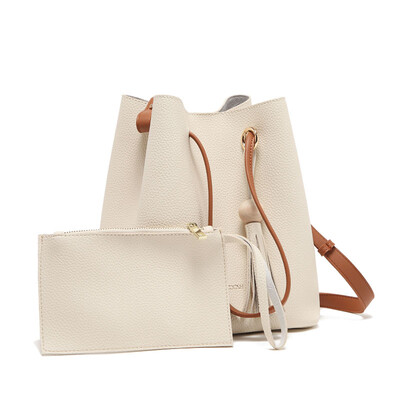 

MICOCAH Brand Fashion Tassel PU Leather Women Bucket Bag 2016 Famous Brand Women Messenger Bags Solid Color Ladies Bag