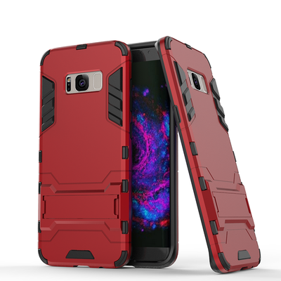 

Красный Slim Robot Armor Kickstand Ударопрочный жесткий корпус из прочной резины для SAMSUNG GALAXY S8 Plus
