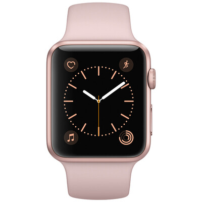 

Смарт-часы Apple, часы серия 1 (42 мм алюминиевого корпус из розового золота цвета спортивного ремня ила и плеск воды Bluetooth MQ112CH / A)
