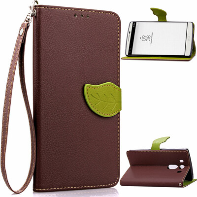 

Brown Design PU Leather Flip Cover Wallet Card Holder Case for LG V10H968