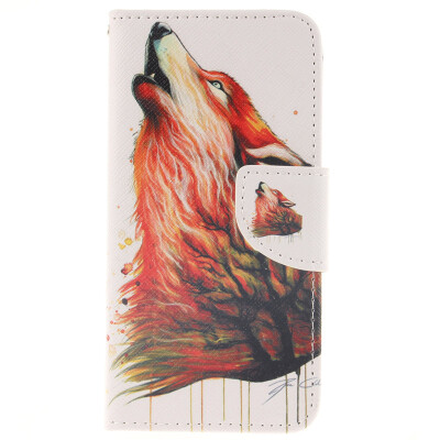 

Brown wolf Design PU Leather Flip Cover Wallet Card Holder Case for IPHONE 6/6S