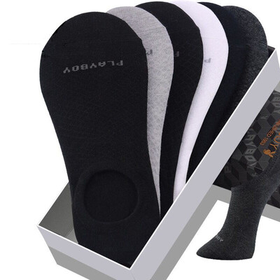 

Playboy 2334 Invisible Socks Mens Slip Shallow Boat Socks Mens Socks Thin 6 Double Multicolor One Size