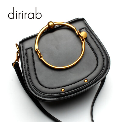 

Dirirab genuine leather women's shoulder bag round bag handbag small round bag cowhide diagonal package pig bag rivets fashion