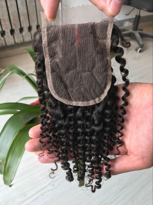 

Malaysian Afro Kinky Curly Virgin Hair Lace Closure 4x4 Top Human Hair Closure Piece Malaysian Tight Curl Hair Closure